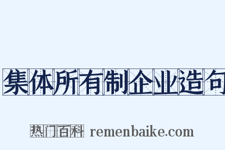 集体所有制企业造句是什么意思的图片